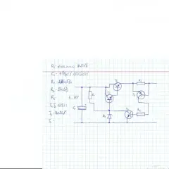 Schemat elektroniczny z elementami R1, R2, R3, T1, T2, T3, T4, D1, C1. Obserwujemy spadek napięcia na rezystorze R2.