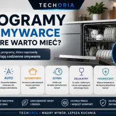 Jak wybrać zmywarkę? Poznaj programy: ECO, AUTO, INTENSYWNY, SZYBKI, DELIKATNY, HIGIENICZNY, POŁOWA ZAŁADUNKU.