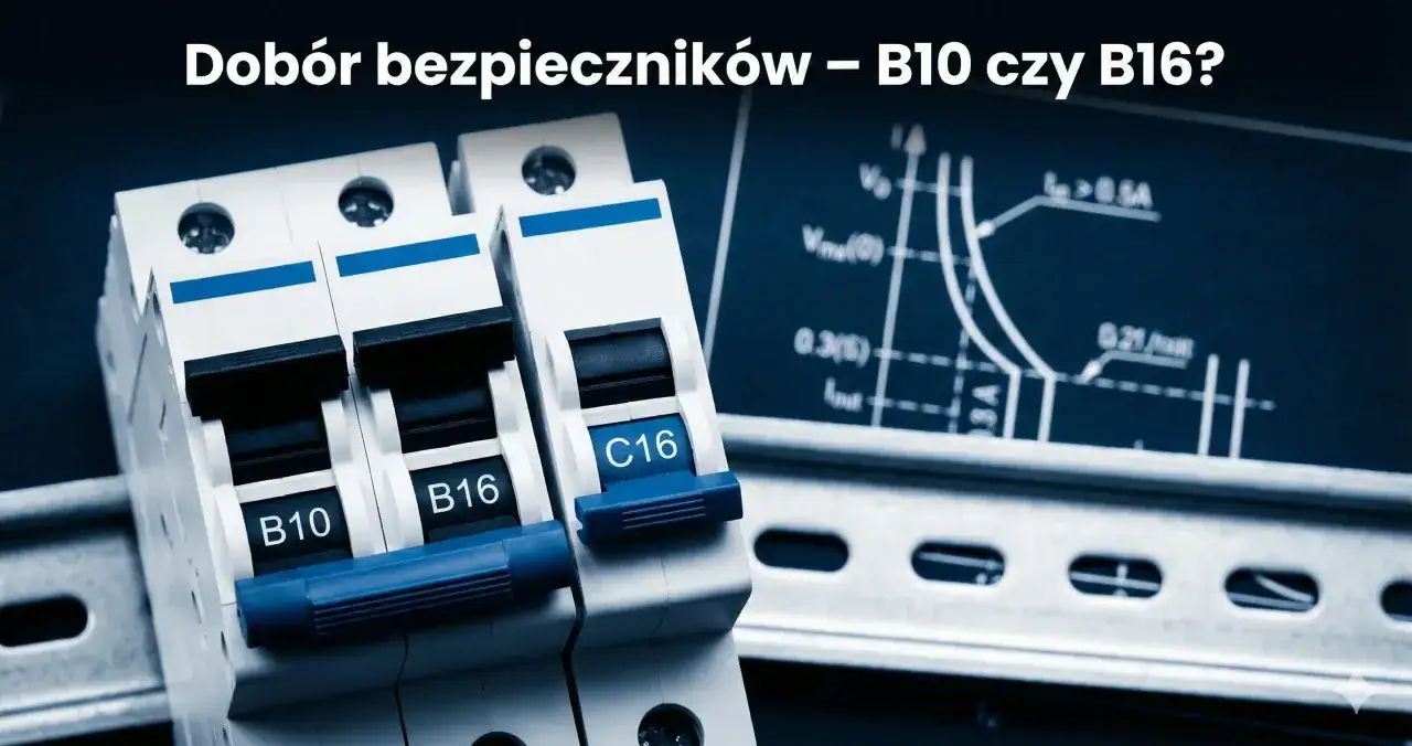 Bezpieczniki B10 i B16 na szynie DIN. Dowiedz się, jaki bezpiecznik 16 amper ile wat jest potrzebny do Twojej instalacji.